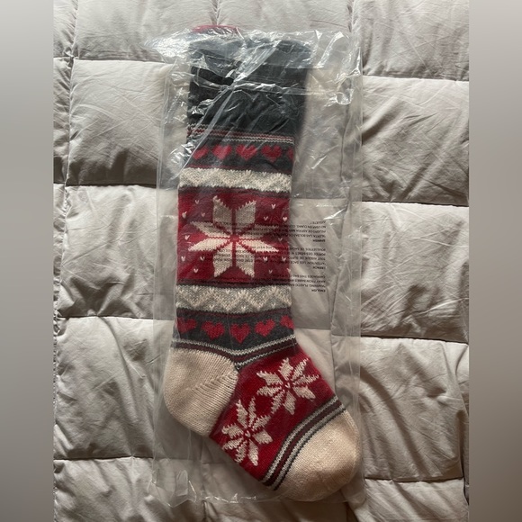 Natural Fair Isle Christmas Stocking Snowflake - Picture 6 of 11